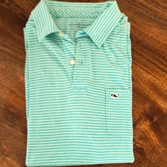 Vineyard Vines Other - Vinyard Vines Teal And White Striped Polo Size M
